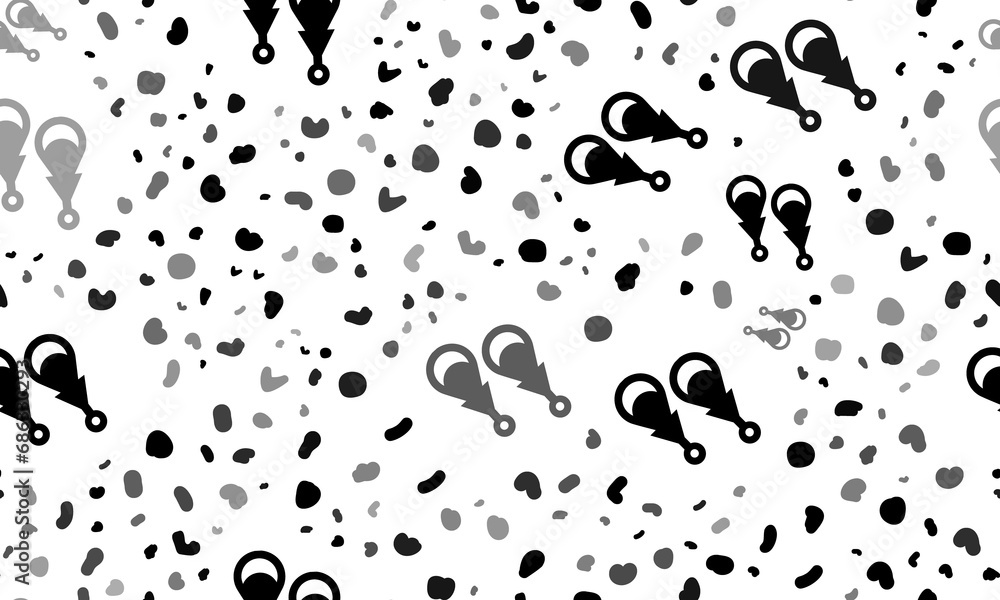 Poster abstract seamless pattern with earrings symbols. creative leopard backdrop. illustration on transpar