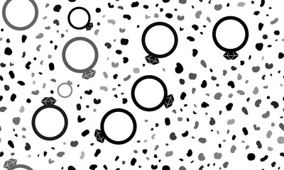 Abstract seamless pattern with diamond ring symbols. Creative leopard backdrop. Vector illustration on white background