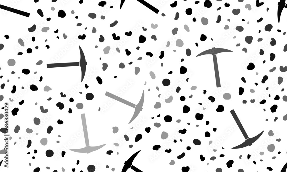 Poster abstract seamless pattern with pickaxe symbols. creative leopard backdrop. vector illustration on wh
