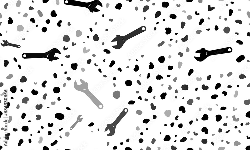 Poster abstract seamless pattern with adjustable wrench symbols. creative leopard backdrop. illustration on