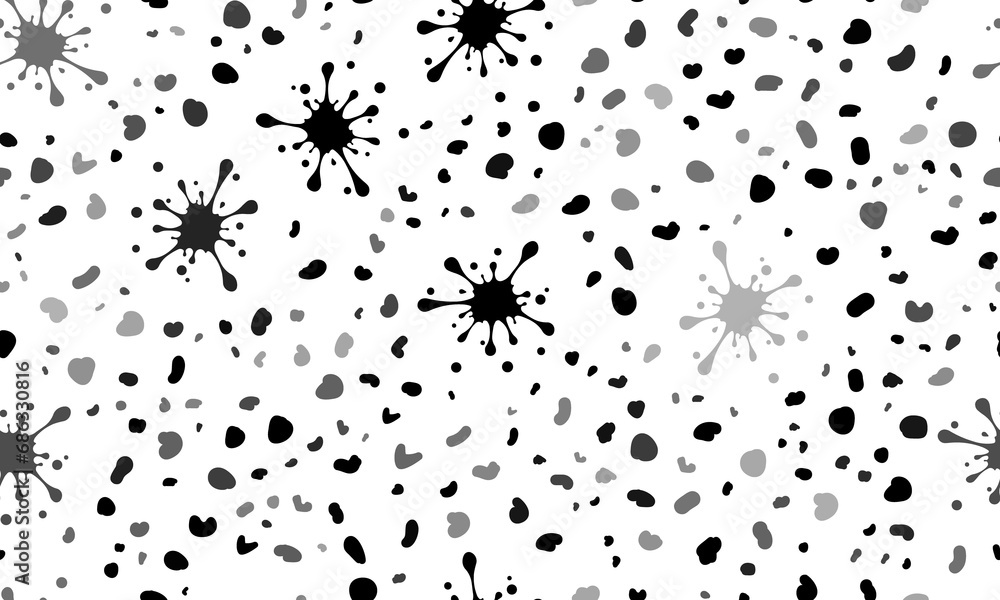 Poster abstract seamless pattern with blot symbols. creative leopard backdrop. illustration on transparent 