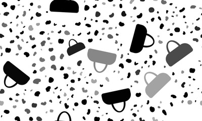 Abstract seamless pattern with sports bag symbols. Creative leopard backdrop. Vector illustration on white background