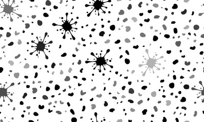 Abstract seamless pattern with blot symbols. Creative leopard backdrop. Vector illustration on white background