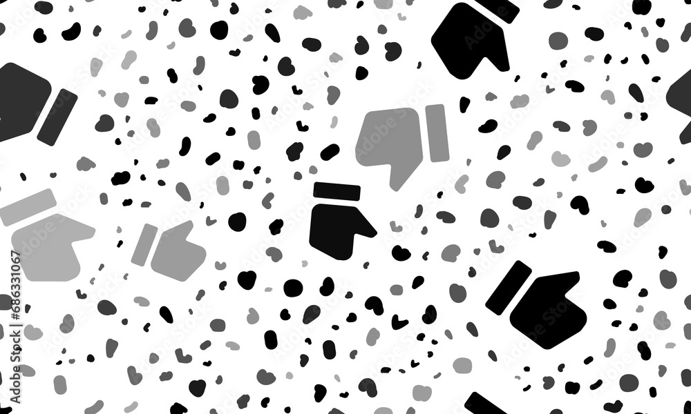 Poster abstract seamless pattern with thumb down symbols. creative leopard backdrop. illustration on transp