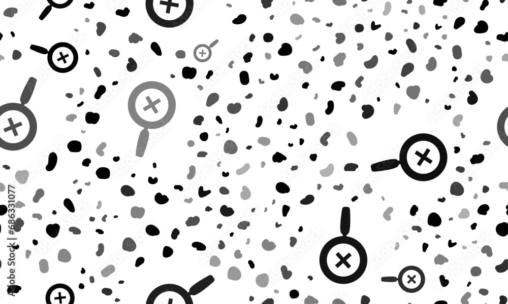 Poster abstract seamless pattern with zoom in symbols. creative leopard backdrop. vector illustration on wh