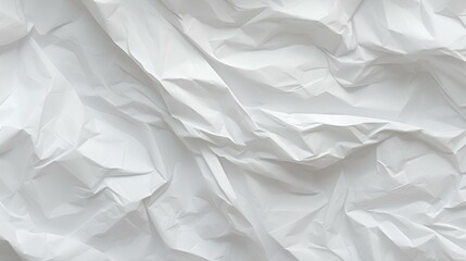 Obraz premium White creased crumpled paper background grunge