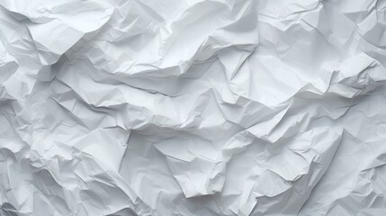 Obraz premium White creased crumpled paper background grunge
