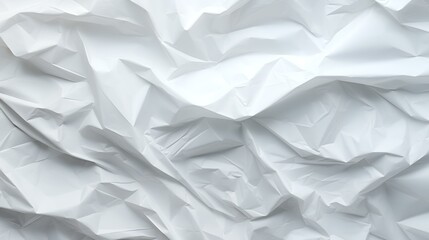 Obraz premium White creased crumpled paper background grunge
