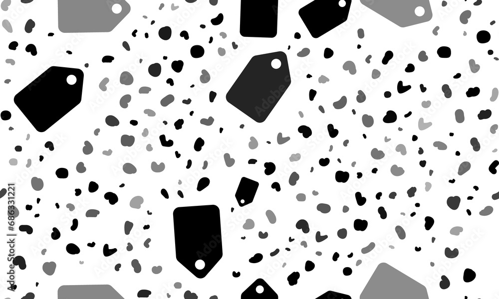 Poster abstract seamless pattern with discount label symbols. creative leopard backdrop. illustration on tr