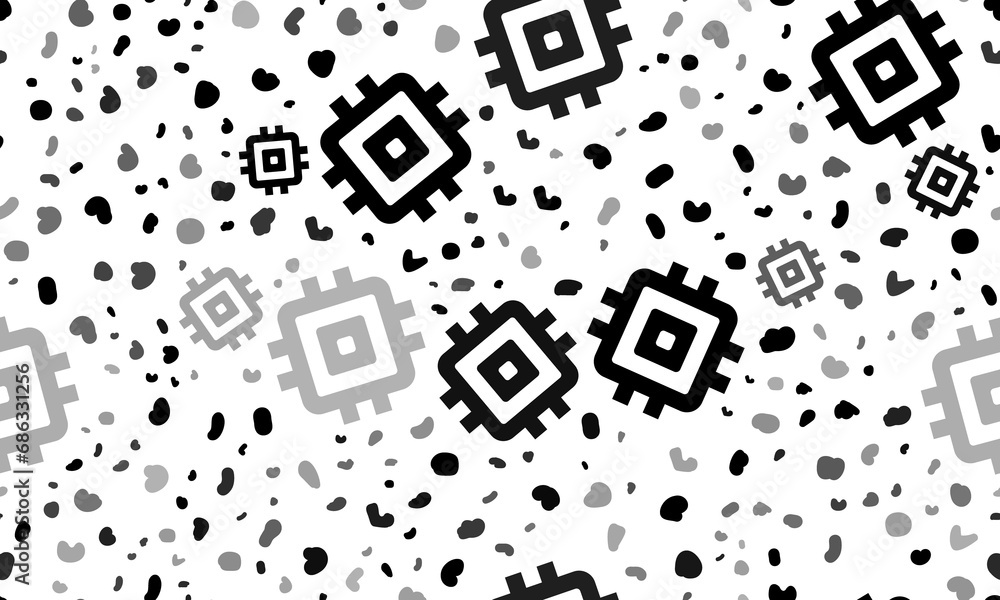 Poster abstract seamless pattern with chip symbols. creative leopard backdrop. illustration on transparent 