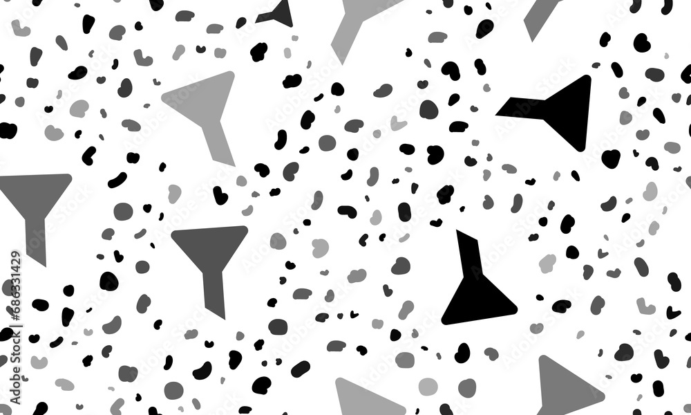 Poster abstract seamless pattern with funnel symbols. creative leopard backdrop. illustration on transparen