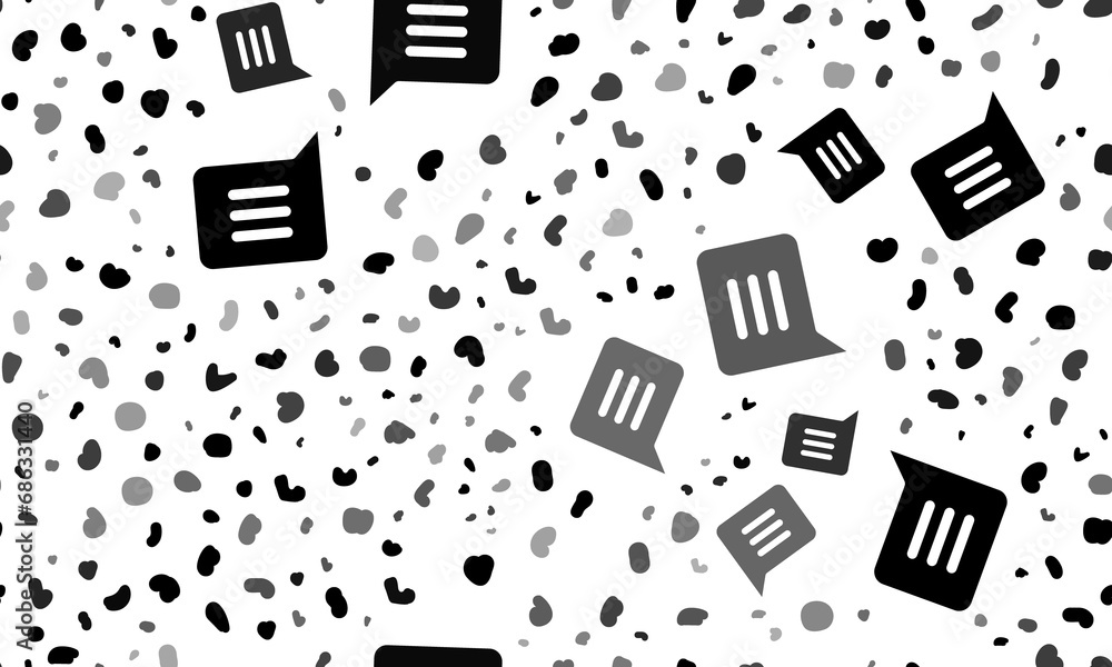 Poster abstract seamless pattern with chat symbols. creative leopard backdrop. illustration on transparent 