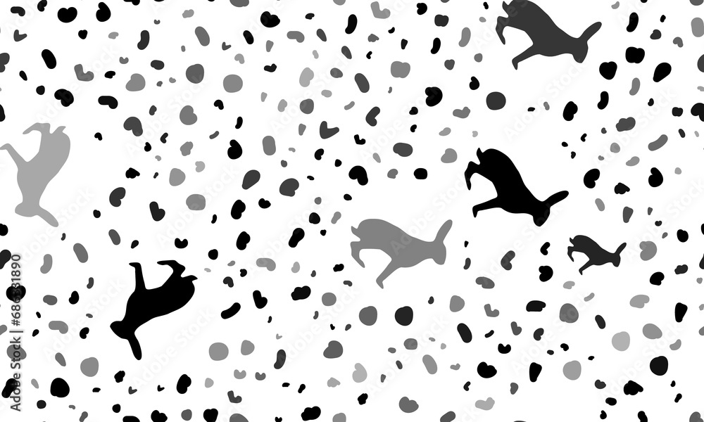 Poster abstract seamless pattern with hare symbols. creative leopard backdrop. illustration on transparent 