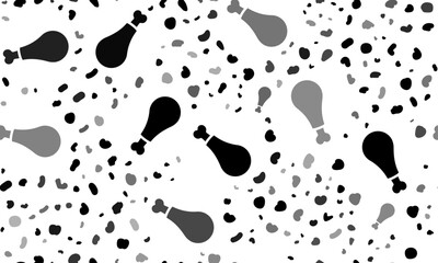 Abstract seamless pattern with chicken's leg symbols. Creative leopard backdrop. Vector illustration on white background