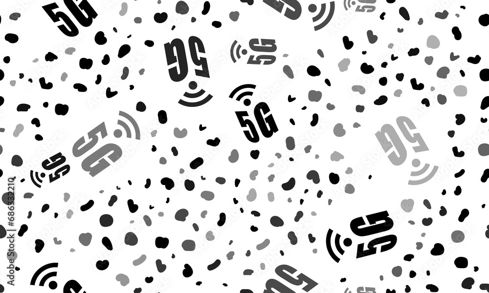 Poster abstract seamless pattern with 5g symbols. creative leopard backdrop. illustration on transparent ba