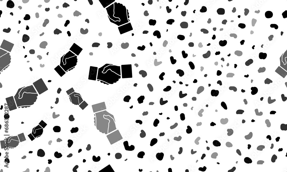 Poster abstract seamless pattern with handshake symbols. creative leopard backdrop. illustration on transpa