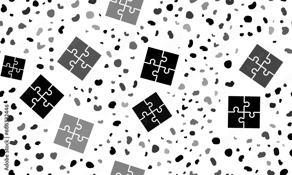 Poster abstract seamless pattern with puzzle symbols. creative leopard backdrop. illustration on transparen