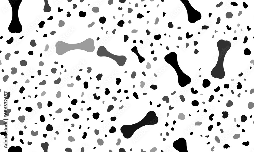 Poster abstract seamless pattern with dog bone symbols. creative leopard backdrop. illustration on transpar