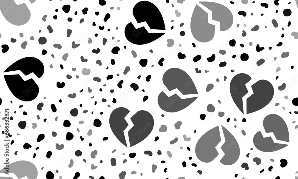 Aufkleber abstract seamless pattern with broken heart symbols. creative leopard backdrop. illustration on tran