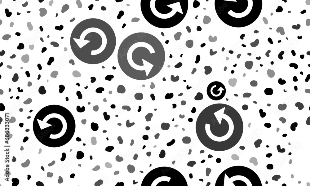 Poster abstract seamless pattern with replay media symbols. creative leopard backdrop. vector illustration 