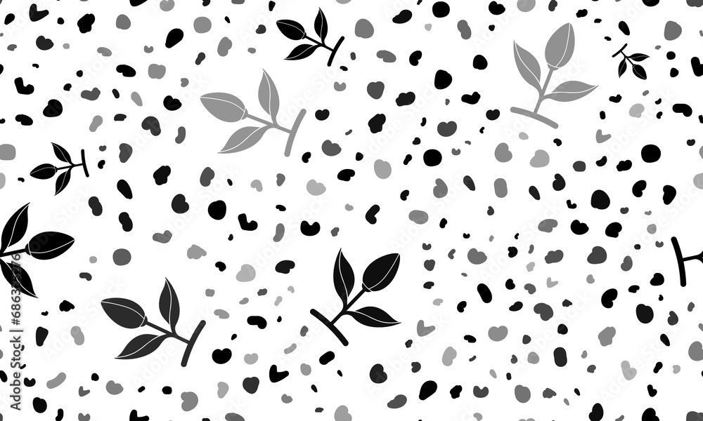 Poster abstract seamless pattern with sprout symbols. creative leopard backdrop. illustration on transparen