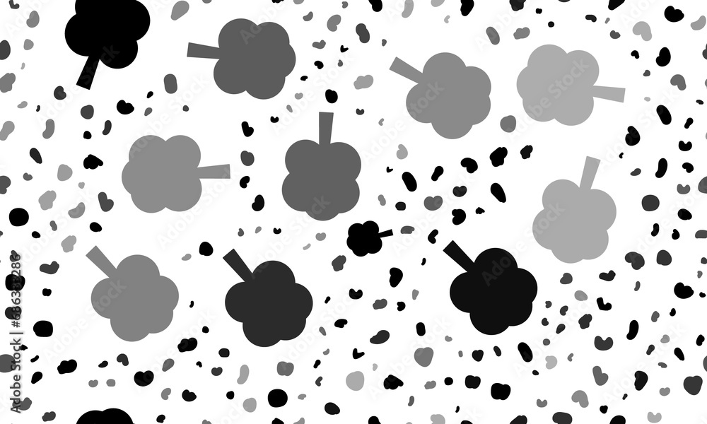 Poster abstract seamless pattern with tree symbols. creative leopard backdrop. illustration on transparent 