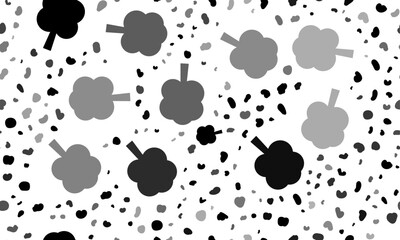 Abstract seamless pattern with tree symbols. Creative leopard backdrop. Vector illustration on white background