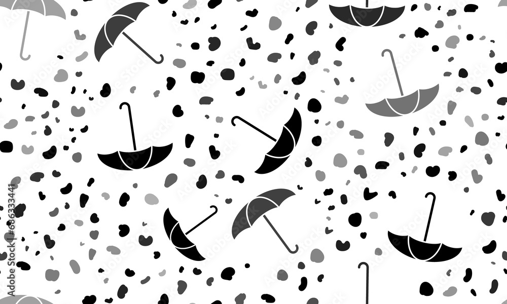 Poster abstract seamless pattern with umbrella symbols. creative leopard backdrop. illustration on transpar