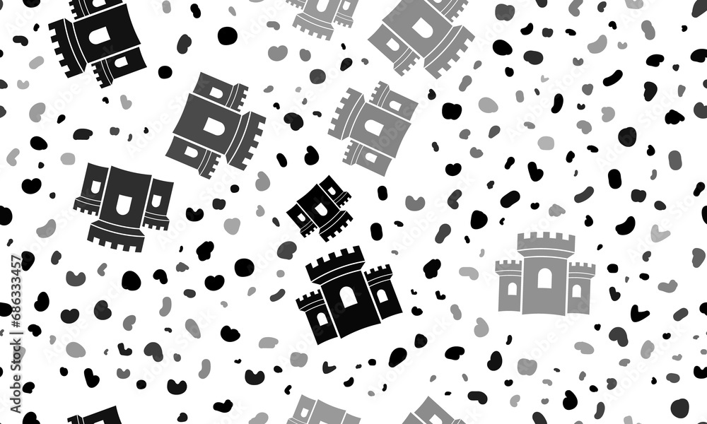 Poster abstract seamless pattern with castle symbols. creative leopard backdrop. illustration on transparen