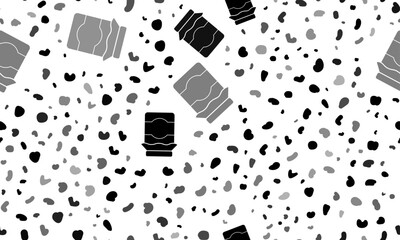 Abstract seamless pattern with jar of jam symbols. Creative leopard backdrop. Vector illustration on white background