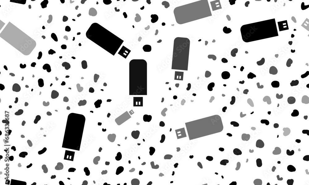 Poster abstract seamless pattern with flash drives. creative leopard backdrop. vector illustration on white