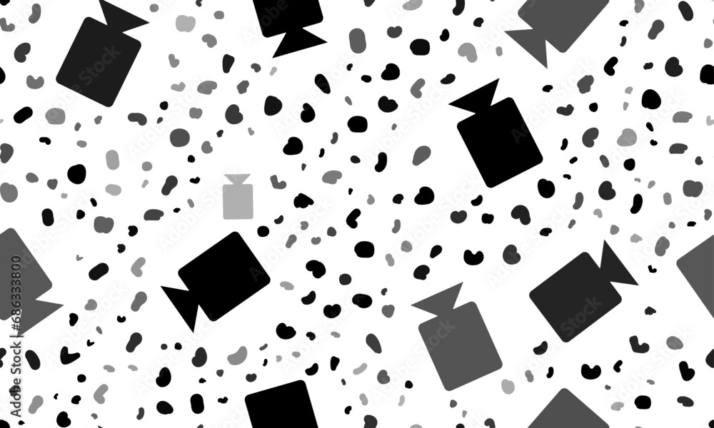 Poster abstract seamless pattern with video camera symbols. creative leopard backdrop. vector illustration 