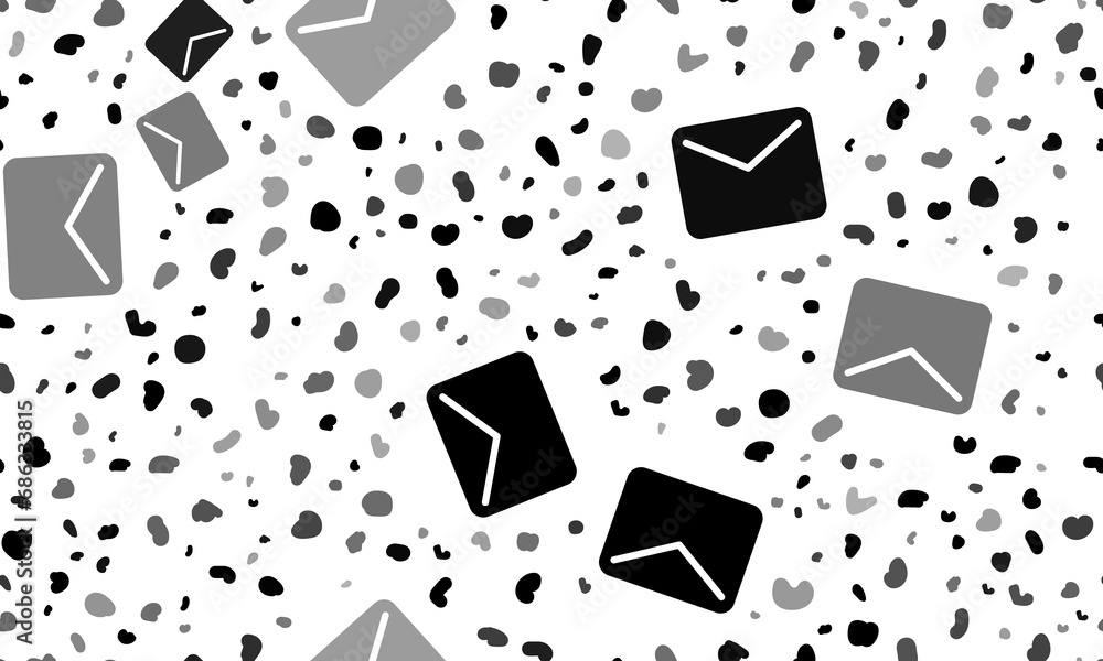 Poster abstract seamless pattern with email symbols. creative leopard backdrop. illustration on transparent
