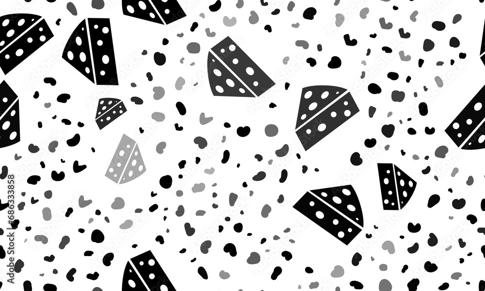 Aufkleber abstract seamless pattern with cheese symbols. creative leopard backdrop. illustration on transparen