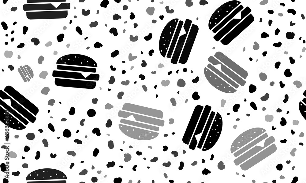 Poster abstract seamless pattern with hamburger symbols. creative leopard backdrop. illustration on transpa