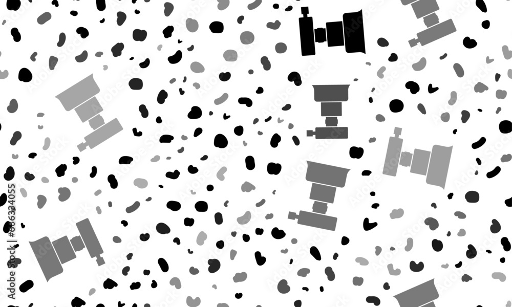 Poster abstract seamless pattern with camera symbols. creative leopard backdrop. vector illustration on whi