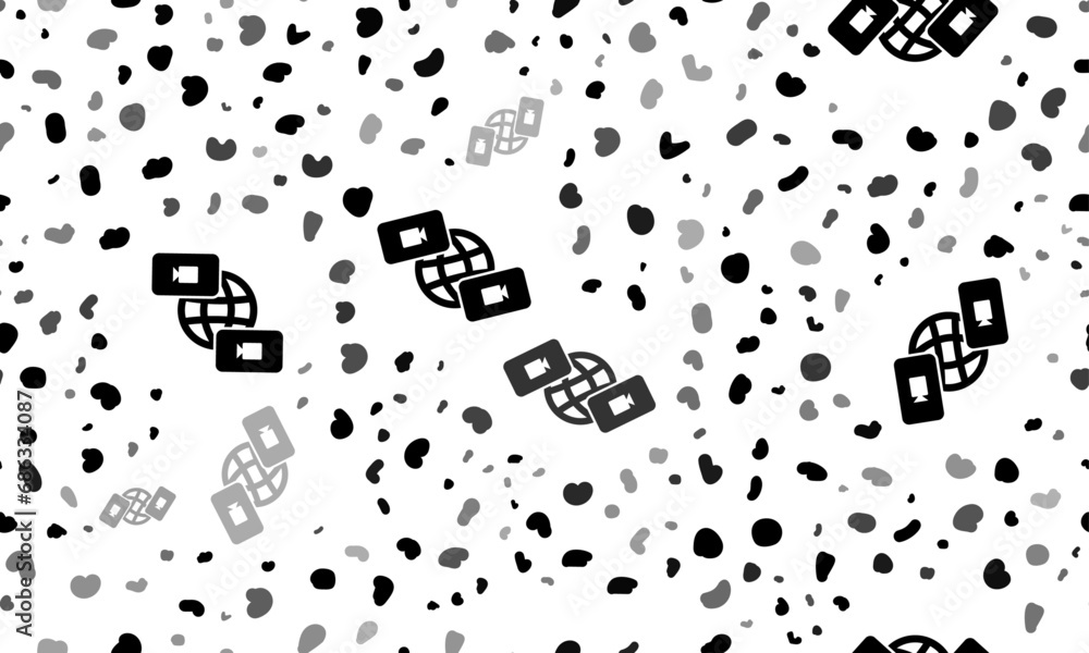 Poster abstract seamless pattern with videoconference symbols. creative leopard backdrop. vector illustrati