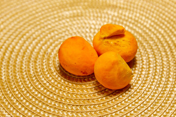Ripe Pequi fruit (Caryocar brasiliense), wild fruits typical of the Brazilian cerrado biome.
