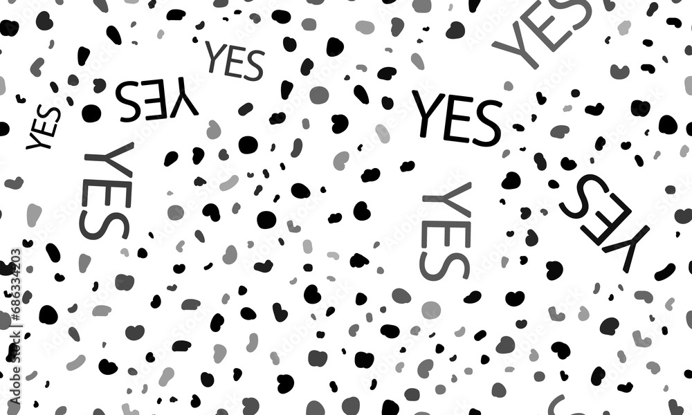 Poster abstract seamless pattern with yes symbols. creative leopard backdrop. illustration on transparent b