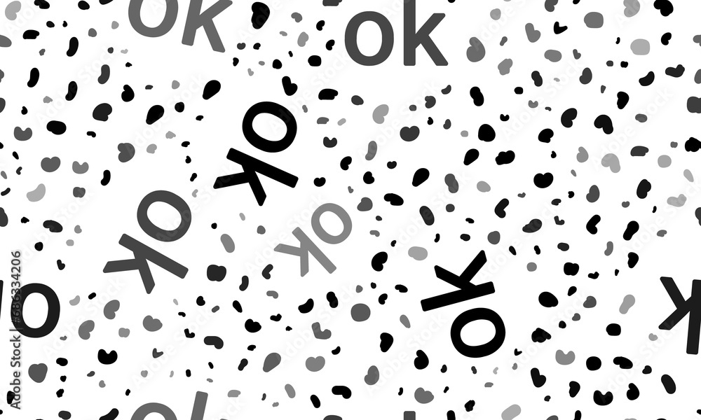 Poster abstract seamless pattern with ok symbols. creative leopard backdrop. illustration on transparent ba