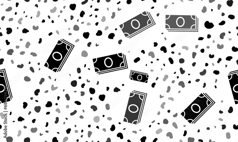 Poster abstract seamless pattern with money bundle symbols. creative leopard backdrop. illustration on tran