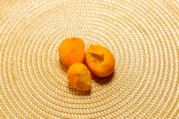 Ripe Pequi fruit (Caryocar brasiliense), wild fruits typical of the Brazilian cerrado biome.