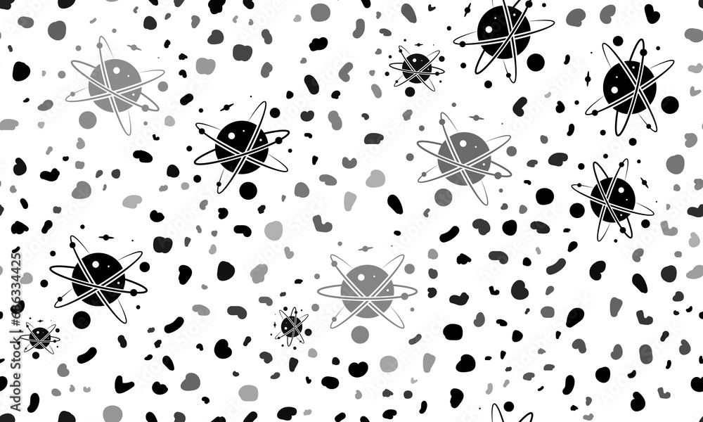 Poster abstract seamless pattern with cosmic symbols. creative leopard backdrop. illustration on transparen