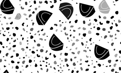 Abstract seamless pattern with tourist tents. Creative leopard backdrop. Vector illustration on white background