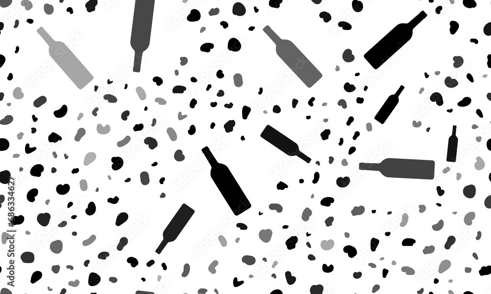 Poster abstract seamless pattern with beer bottle symbols. creative leopard backdrop. illustration on trans