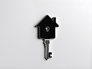 concept renovation, housewarming, new building, black key repair, key in the shape of house