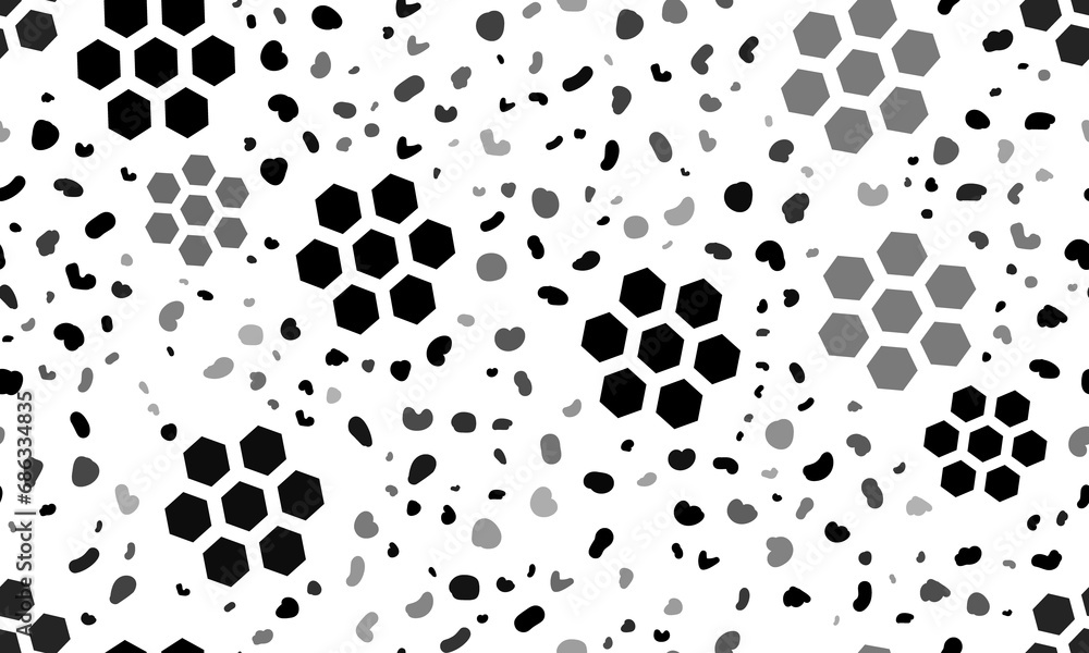 Poster abstract seamless pattern with hive symbols. creative leopard backdrop. illustration on transparent 