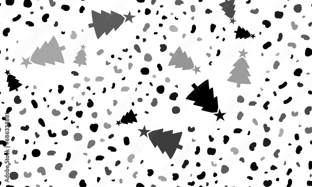 Poster abstract seamless pattern with christmas trees. creative leopard backdrop. illustration on transpare