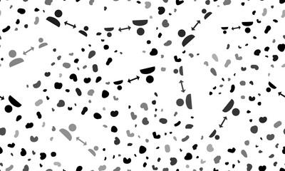 Abstract seamless pattern with social distance symbols. Creative leopard backdrop. Illustration on transparent background