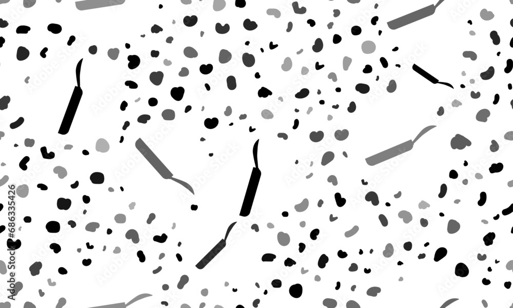 Poster abstract seamless pattern with pan symbols. creative leopard backdrop. vector illustration on white 